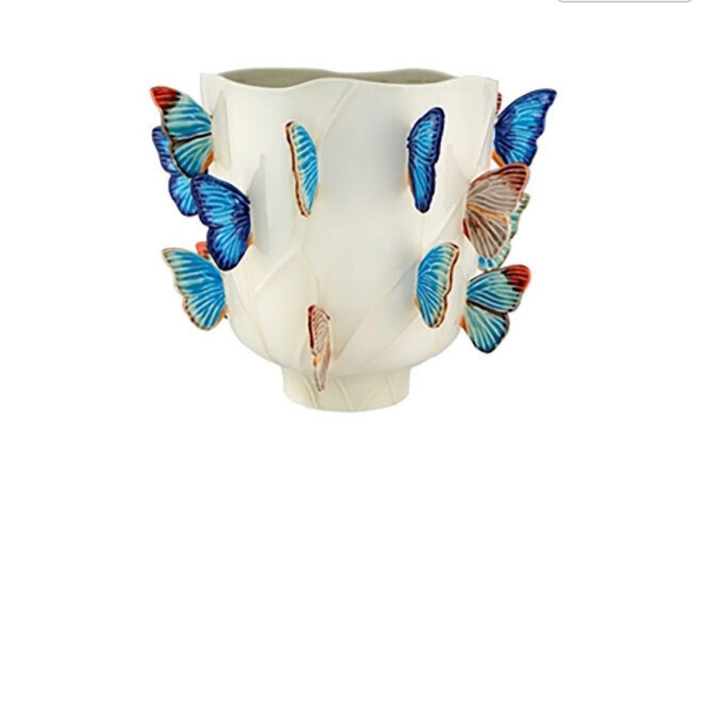 Bordallo Pinheiro Cloudy Butterflies By Claudia Schiffer Vase 16 Inch 65027318